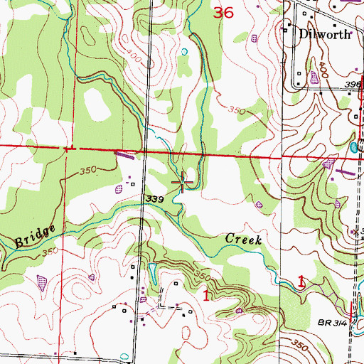 Topographic Map of Millwee Creek, AR