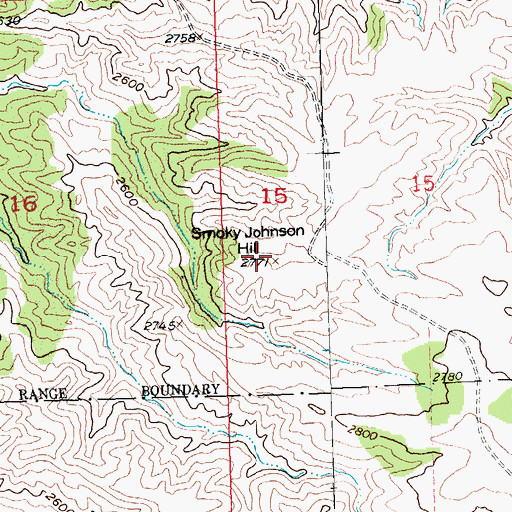 Topographic Map of Smoky Johnson Hill, MT