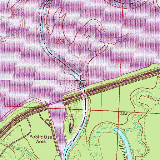 Topographic Map of Millwood Lake, AR