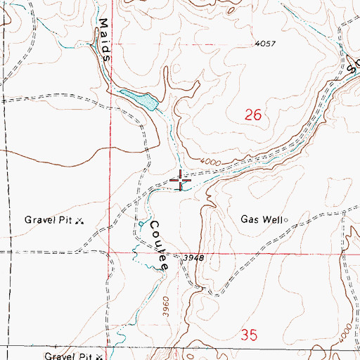 Topographic Map of Snake Coulee, MT