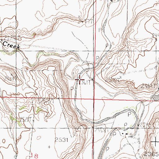 Topographic Map of Snake Creek, MT