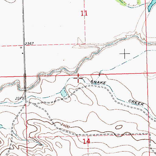 Topographic Map of Snake Creek Ditch, MT