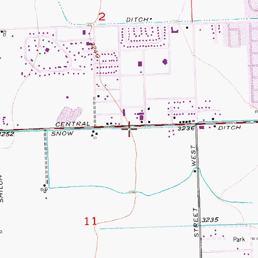 Topographic Map of Snow Ditch, MT