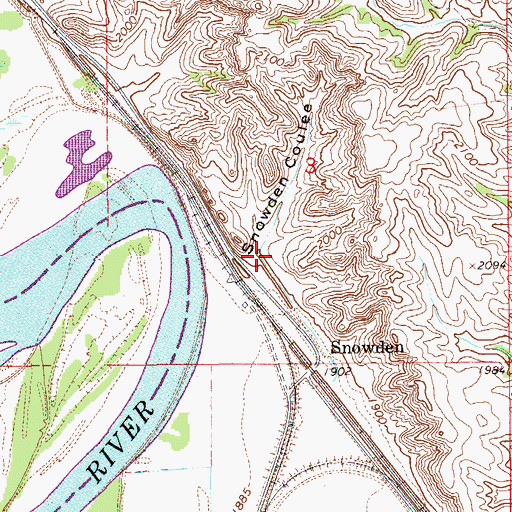 Topographic Map of Snowden Coulee, MT