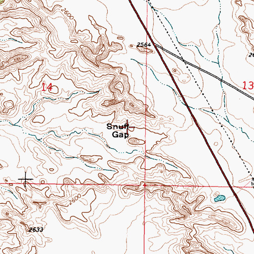 Topographic Map of Snuff Gap, MT
