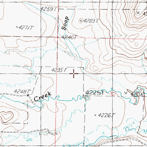 Topographic Map of Soap Creek, MT
