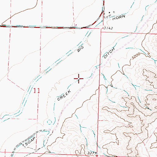 Topographic Map of Soap Creek Ditch, MT