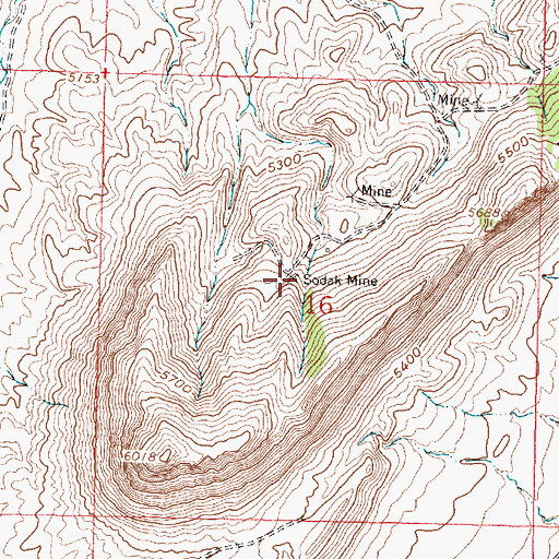 Topographic Map of Sodak Mine, MT