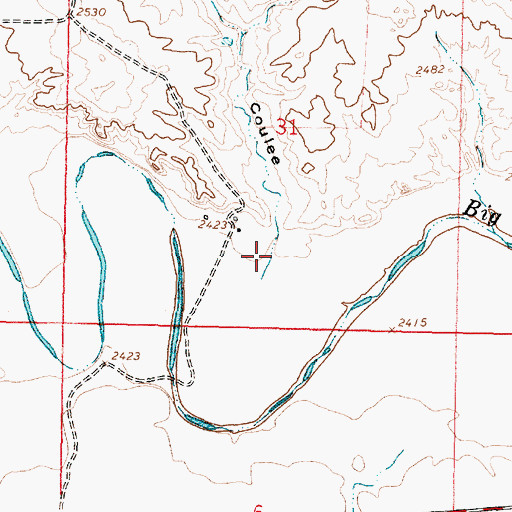 Topographic Map of Sonny Coulee, MT