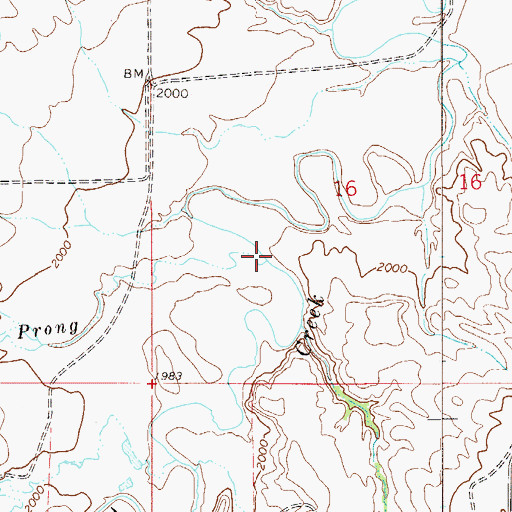 Topographic Map of Soo Prong, MT