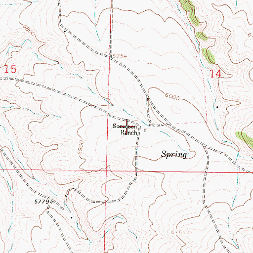 Topographic Map of Sorensen Ranch, MT