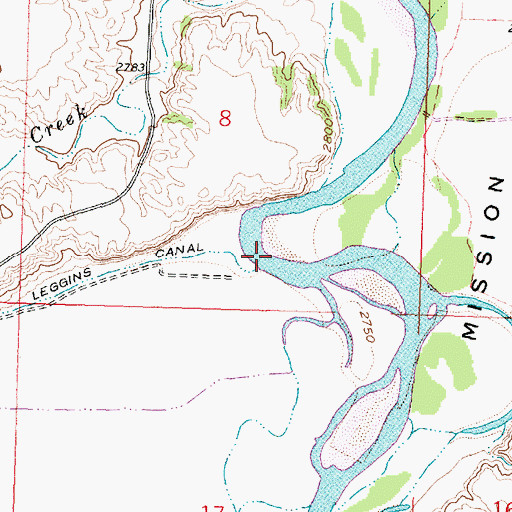 Topographic Map of Sorrel Horse Creek, MT