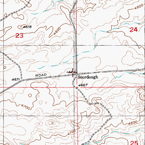 Topographic Map of Sourdough, MT