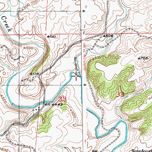 Topographic Map of Sourdough Creek, MT