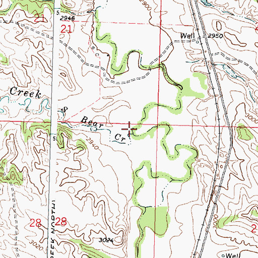 Topographic Map of South Bear Creek, MT