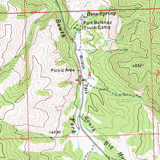 Topographic Map of South Big Horn Creek, MT