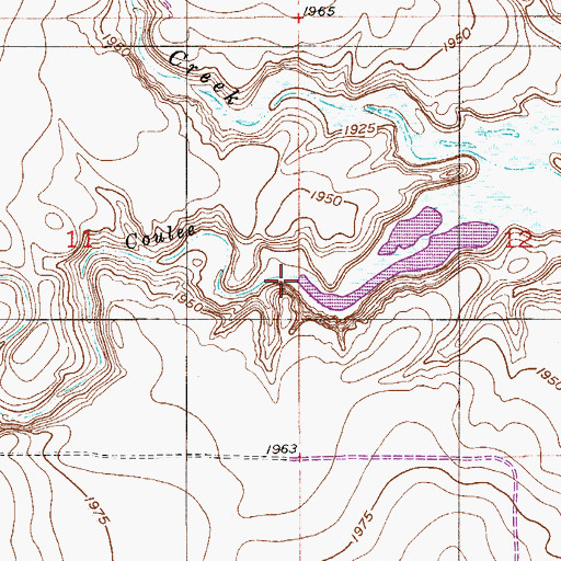 Topographic Map of South Branch Coulee, MT