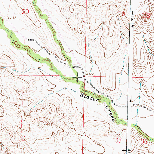 Topographic Map of South Branch Slater Creek, MT