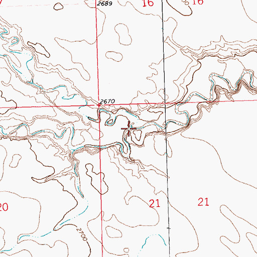 Topographic Map of South Branch White Bear Creek, MT