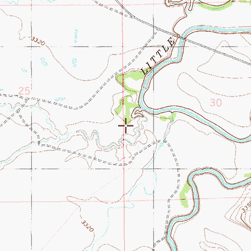 Topographic Map of South Butte Creek, MT