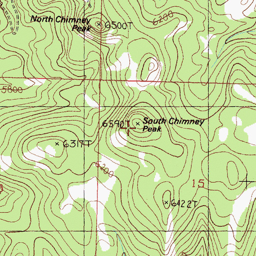 Topographic Map of South Chimney Peak, MT