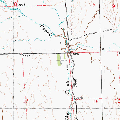 Topographic Map of South Comanche Creek, MT