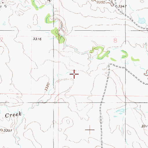 Topographic Map of South Creek, MT