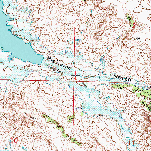 Topographic Map of South Embleton Coulee, MT