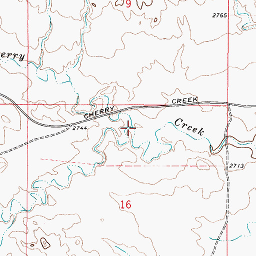 Topographic Map of South Fork Cherry Creek, MT