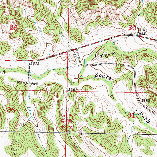 Topographic Map of South Fork Alderson Creek, MT