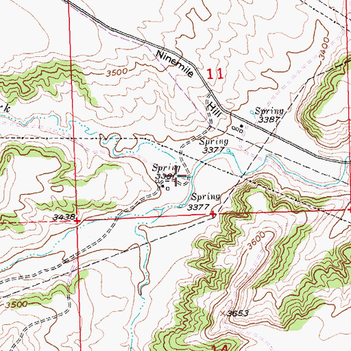 Topographic Map of South Fork Alkali Creek, MT