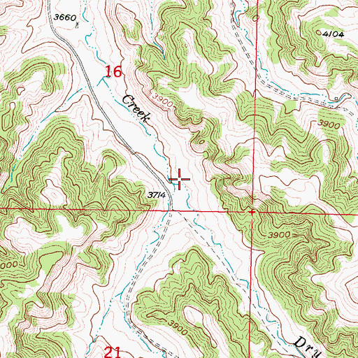 Topographic Map of South Fork Busby Creek, MT