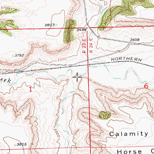Topographic Map of South Fork Canyon Creek, MT