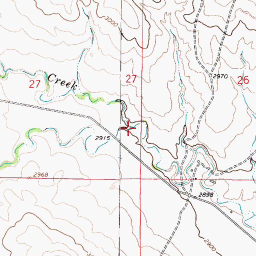 Topographic Map of Robertson Creek, MT