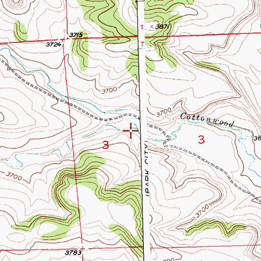 Topographic Map of South Fork Cottonwood Creek, MT