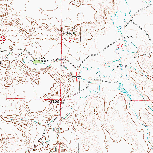 Topographic Map of South Fork Cottonwood Creek, MT