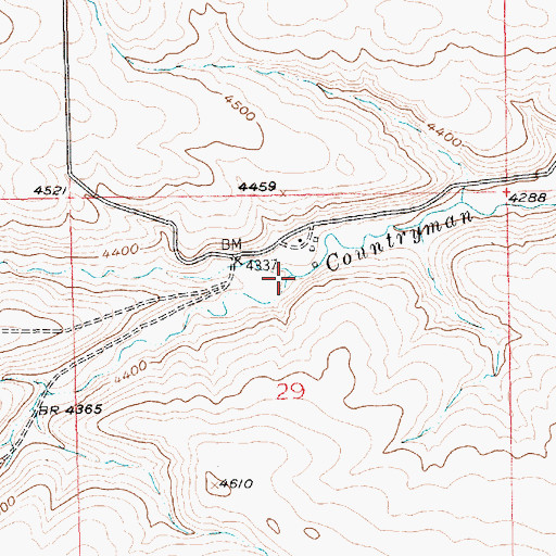 Topographic Map of South Fork Countryman Creek, MT