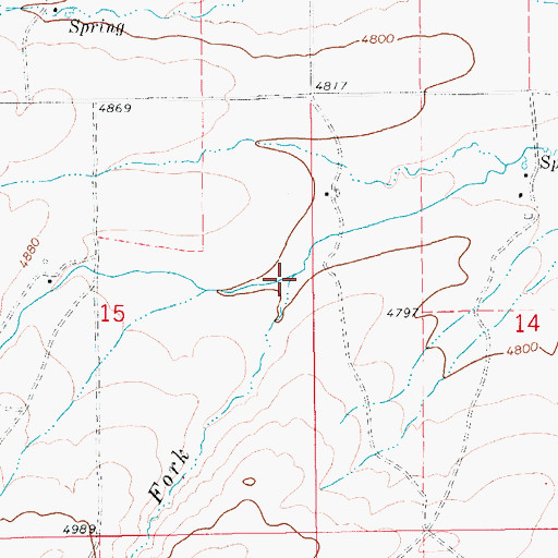 Topographic Map of South Fork Courtneys Creek, MT