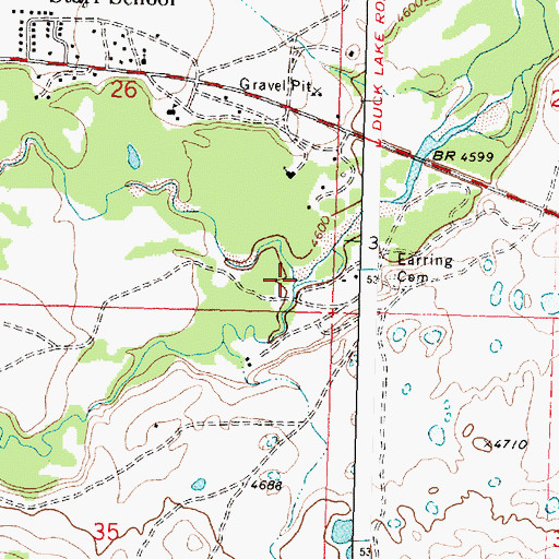 Topographic Map of South Fork Cut Bank Creek, MT