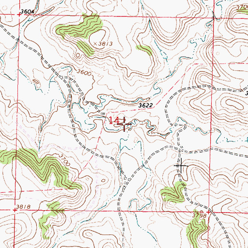 Topographic Map of South Fork Deer Creek, MT