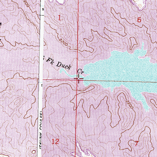 Topographic Map of South Fork Duck Creek, MT