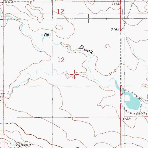 Topographic Map of South Fork Duck Creek, MT