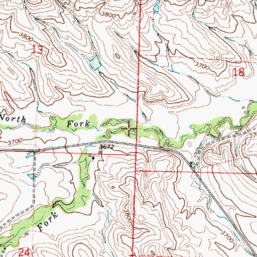 Topographic Map of South Fork Good Luck Creek, MT