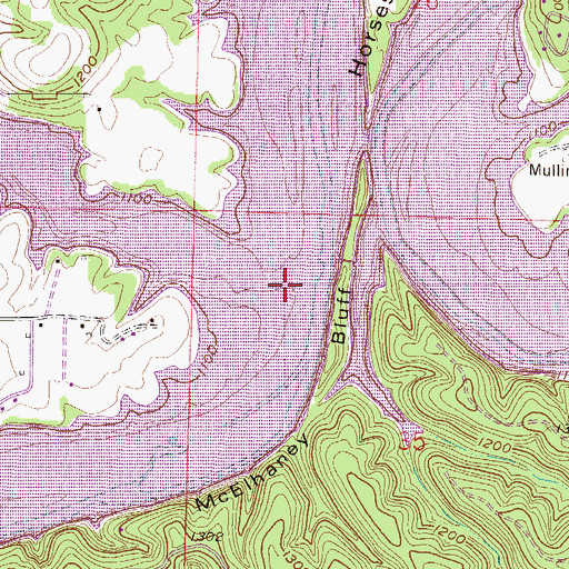 Topographic Map of Monte Ne Branch, AR