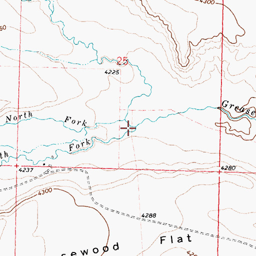 Topographic Map of South Fork Greasewood Creek, MT