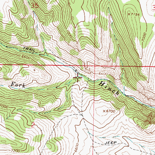 Topographic Map of South Fork Hinch Creek, MT