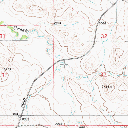 Topographic Map of South Fork Horse Creek, MT