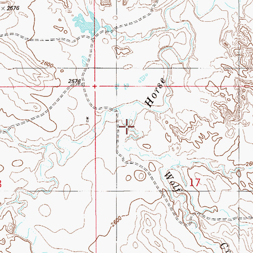 Topographic Map of South Fork Horse Creek, MT