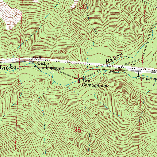 Topographic Map of South Fork Jocko River, MT