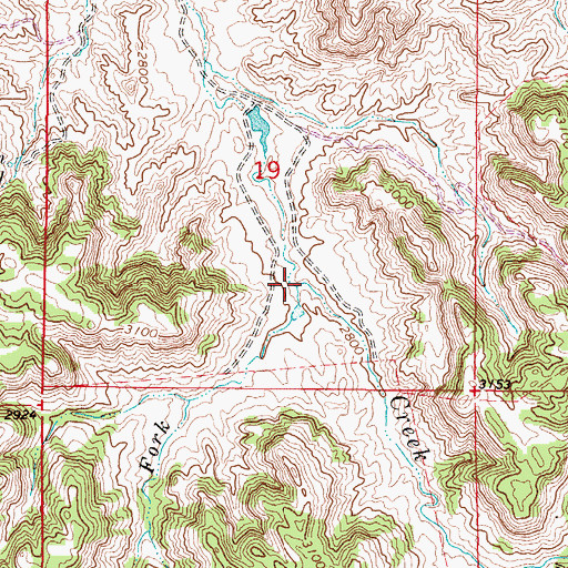 Topographic Map of South Fork Jones Creek, MT